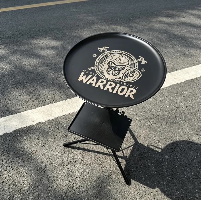 Outdoor camping folding table black table coffee table coffee table side table balcony magic warrior theme household folding table