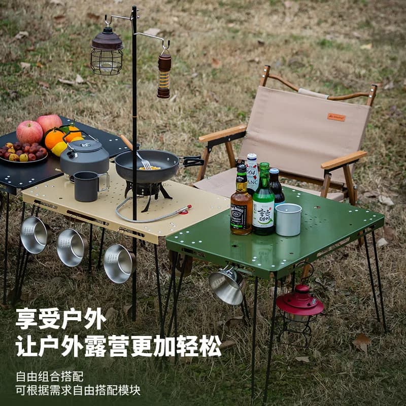 Outdoor camping multifunctional tactical table folding table portable black style dining table picnic camping equipment supplies