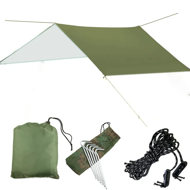 Canopy tent outdoor 3-4 people coated with silver black glue waterproof sunscreen camping beach mat camping ground cloth one-piece